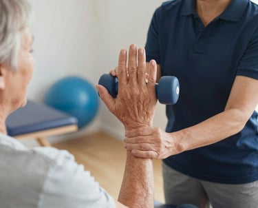 a woman getting a back massage from a man