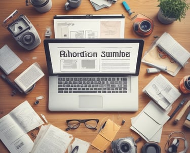 A team collaborating around a laptop with digital marketing charts on screen.