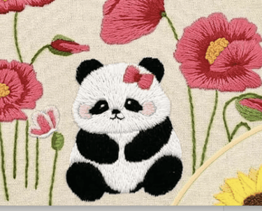 Panda embroidery art