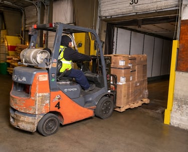 logistics coordination forklift loading equipment for delivery execution