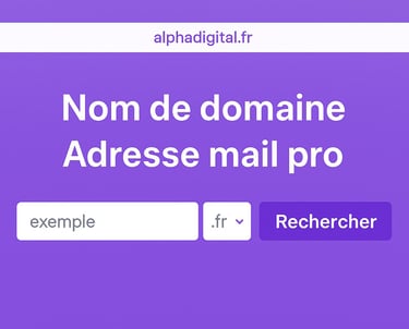 Illustration Alpha Digital – recherche de nom de domaine et adresse mail professionnelle
