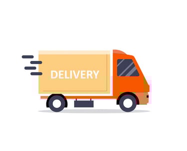 Fast shipping illustration of an orange delivery truck for commercial logistics and transport services.
