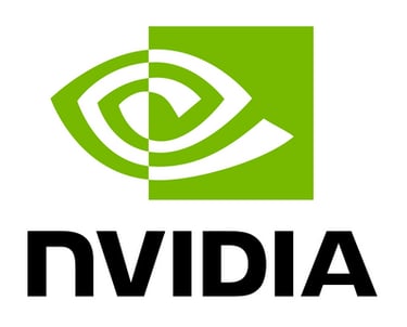 The official NVIDIA logo featuring the green spiral eye icon and black typography.