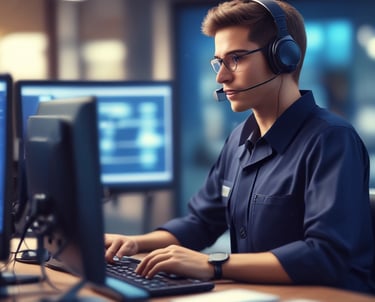 Remote IT support session on laptop screen showing network diagnostics.