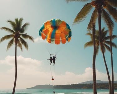 A vibrant speedboat cutting through clear blue waters.