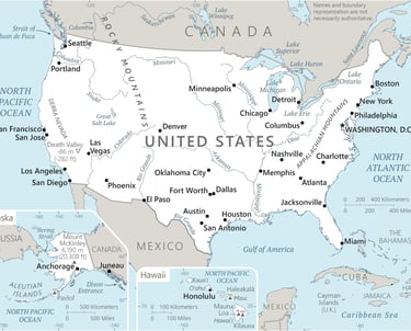 US MAP WITH STATES