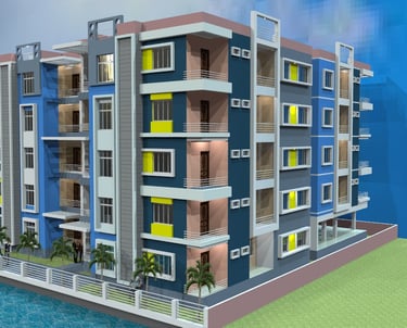 a building with a blue sky and a blue sky