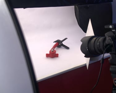 Photographic set being used to take pictures of a Product