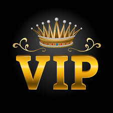 a black background with vip in gold eith a gold crown