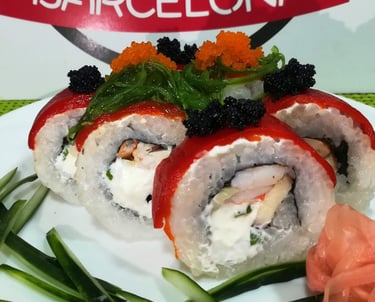 a plate of food with a sign that says barcelona