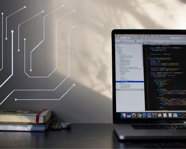 a laptop computer screen with a computer screen displaying a program