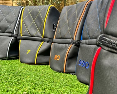 Remy Luxury Helmet Bag – handmade, fleece-lined storage bag for motorsport helmets, shown in black