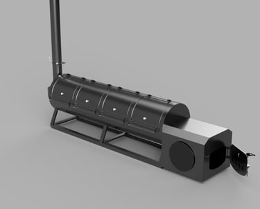 Render of a custom commercial bbq smoker in nz