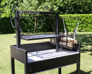 Custom Argentinian grill that was made in nz by rawsteelco