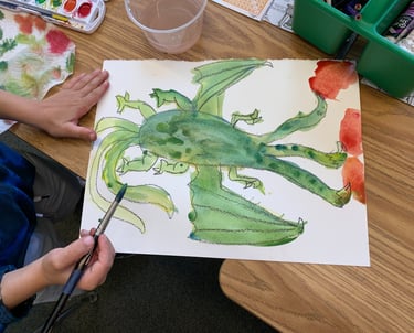 watercolor painting of a fantasy animal