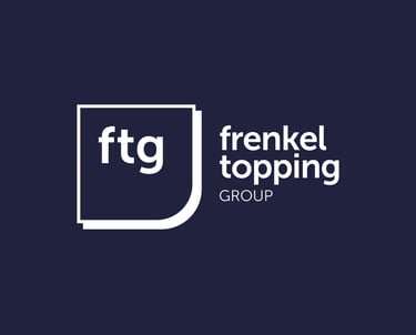 Frenkel Topping Group Logo on blue background