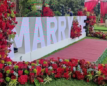 decoracion de rosas rojas para pedida de mano sorpresa en boquete y letrero de marry me
