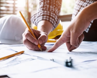 Render 3D de un diseño arquitectónico moderno con acabados sostenibles.