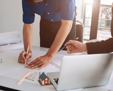 Plano arquitectónico detallado de un edificio residencial.