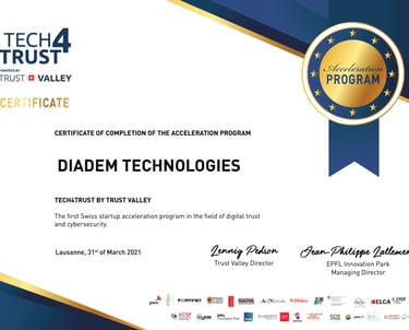 the certificate of completion at Trust Valley
