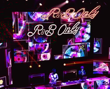 VJ PixelPunk - LED Screen Visuals - R&B Only Event Stage with Neon Signs and Dynamic Lighting and DJ