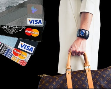 person on a shopping spree with credit cards that could affect their credit score