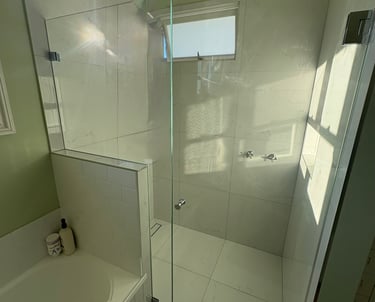 Frameless shower screen