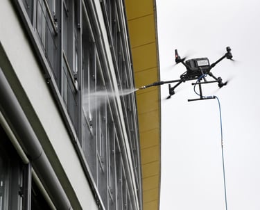 langų plovimas dronu