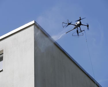 facade cleaning with a drone