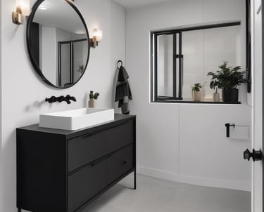 A large building with classic architectural features, including arched window frames and ornate detailing, is under renovation. Scaffolding is erected along the side, reaching up to the roof. The building has a muted, aged facade with multiple windows, some of which are open.