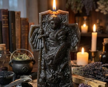 Esta vela representa el ritual del Arcangel San Miguel con Cruz