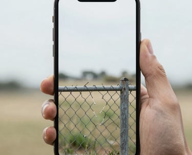 A person taking a clear photo of a damaged item with a smartphone for a quick estimate.