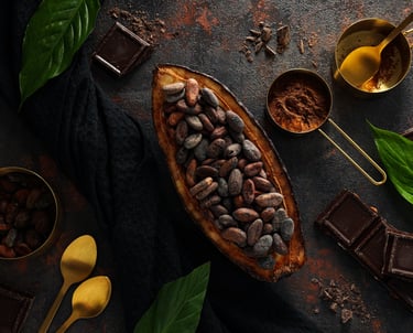 Cacao selecto de la región de Chiapas, México.
