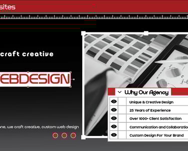 a website page with a webpagel of a website page