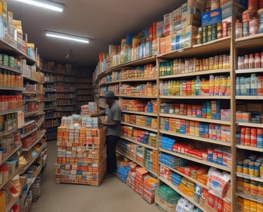 a storefront page with a variety of products