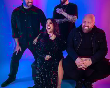 a group of people posing for a photo