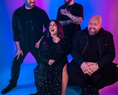 a group of people posing for a photo