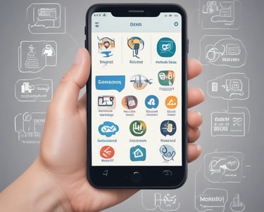 A smartphone displaying a Shopify webpage with the text 'Start your business' rests on a white surface. Next to it lies a closed notebook with geometric shapes on its cover and a sharpened pencil. A small succulent plant is visible in the top left corner.