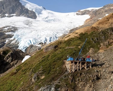 drill on edge of glacier