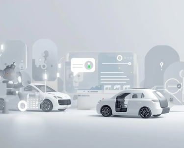 a car with a robot on it