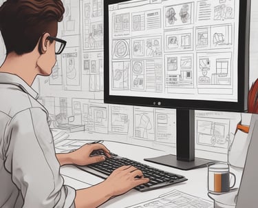 person in gray long sleeve shirt holding white and blue ceramic mug