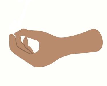 Thumb and forefinger touching