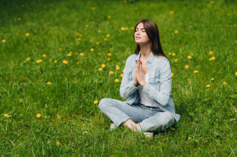 Woman meditating for inner peace