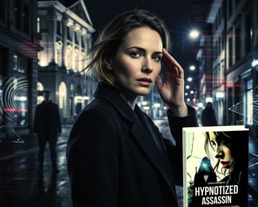 Hypnotized Assassin psychological thriller book cover by Lena Lexington