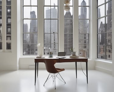 A person is cleaning a sleek, silver car with a blue cloth and spray bottle inside a well-lit garage. The garage features modern, geometric ceiling lights and has a partially visible staircase in the background.