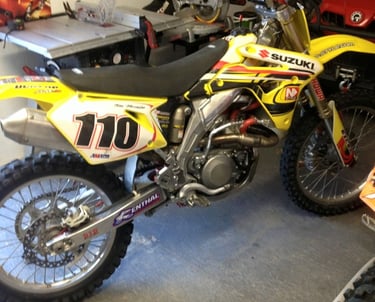 racing dirt bike receiving service at Casualty Powerports
