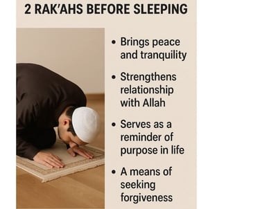 benefits of praying 2 rak'ahs before sleeping