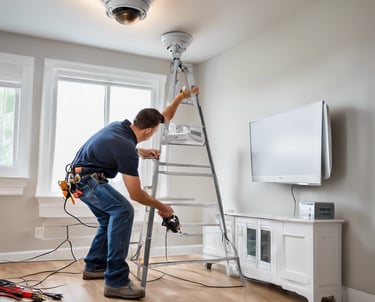 white concrete house surrounded by trees
