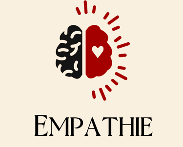 a black and red brain with the word empathie