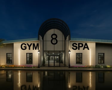 a gym gym with a large gym room and a gym